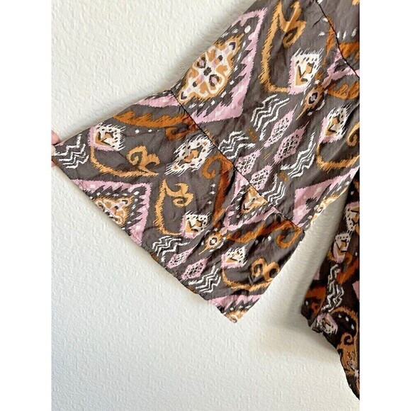 Savanna Jane Blouse Womens Size Large Bohemian Aztec Off Shoulder Peasant Top - Picture 4 of 6